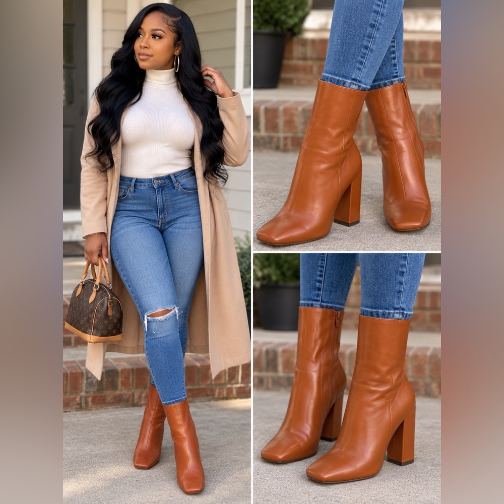 Women's J.Crew leather heeled boots size 8.5